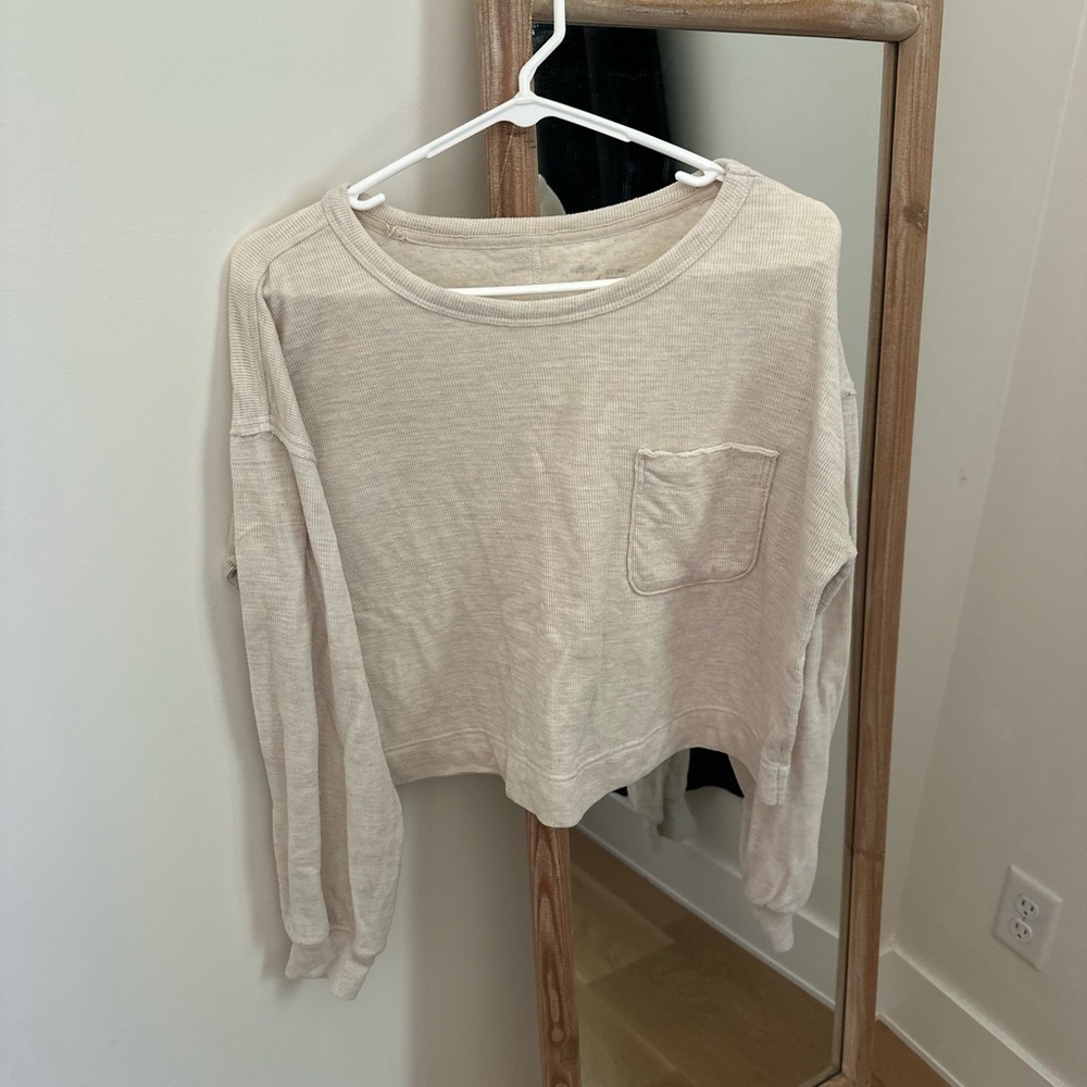 Aerie Cropped Lightweight Pocket shirt